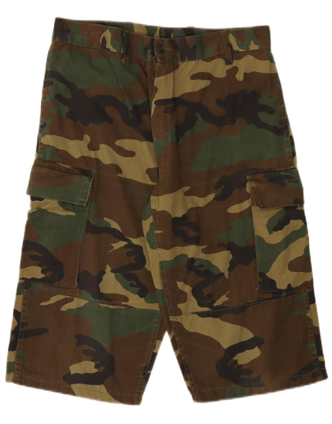 Shorts cargo masculino VINTAGE W32 camuflagem marrom médio