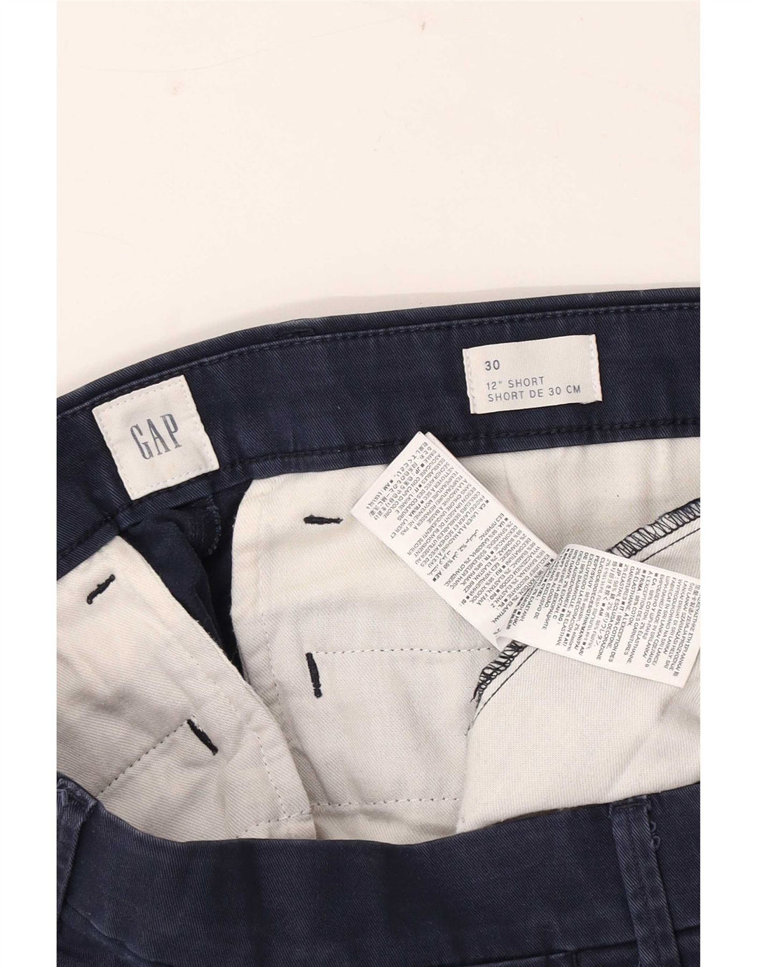 Gap Mens Chino Shorts W30 Médio Algodão Azul Marinho
