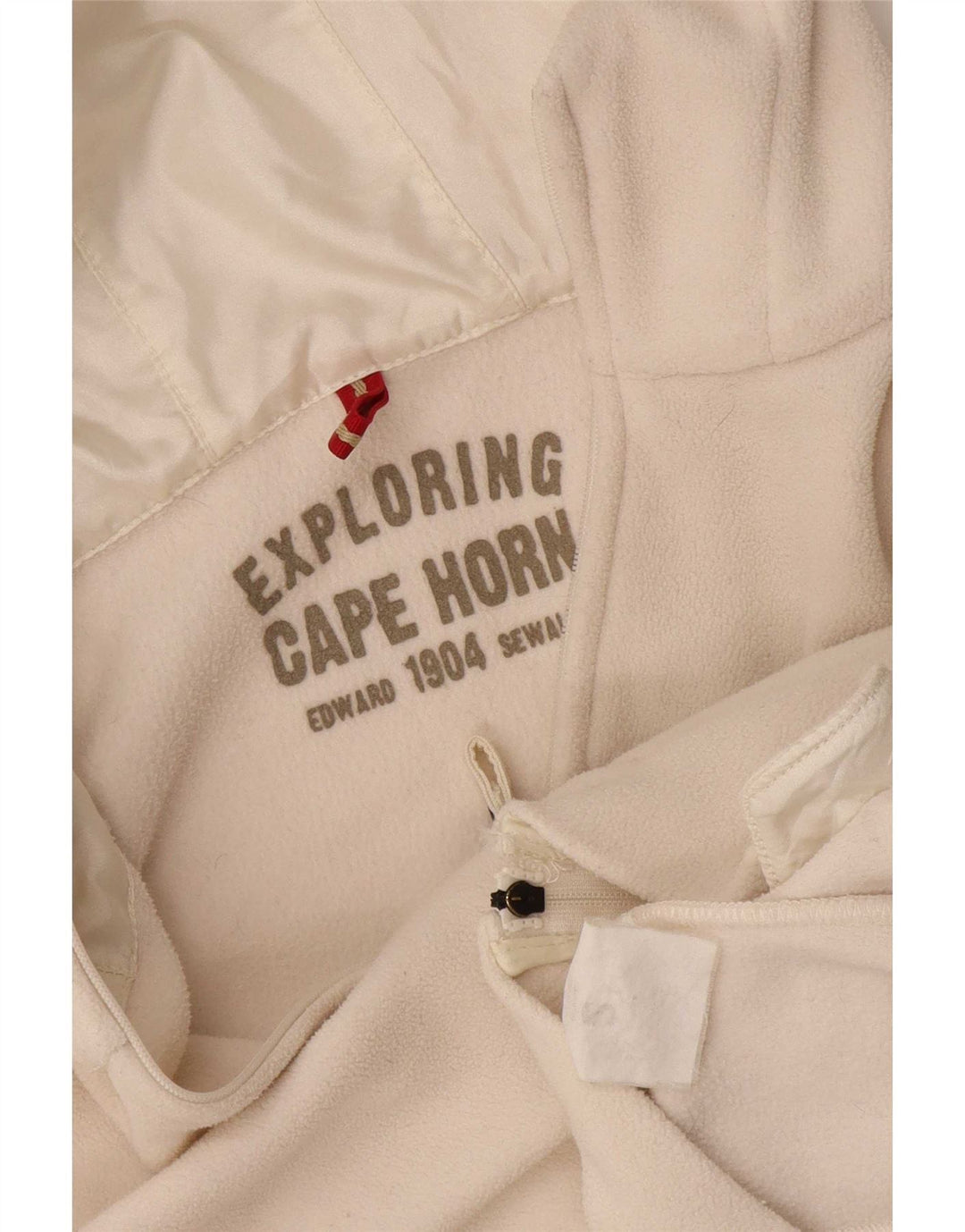 Jaqueta de lã com capuz feminina Cape Horn UK 10 pequena branca