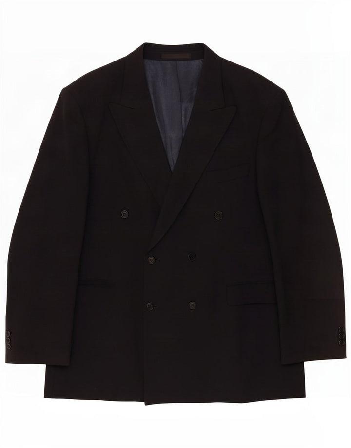 Jaqueta blazer masculina Marks & Spencer com peito duplo Reino Unido 46 XL azul marinho