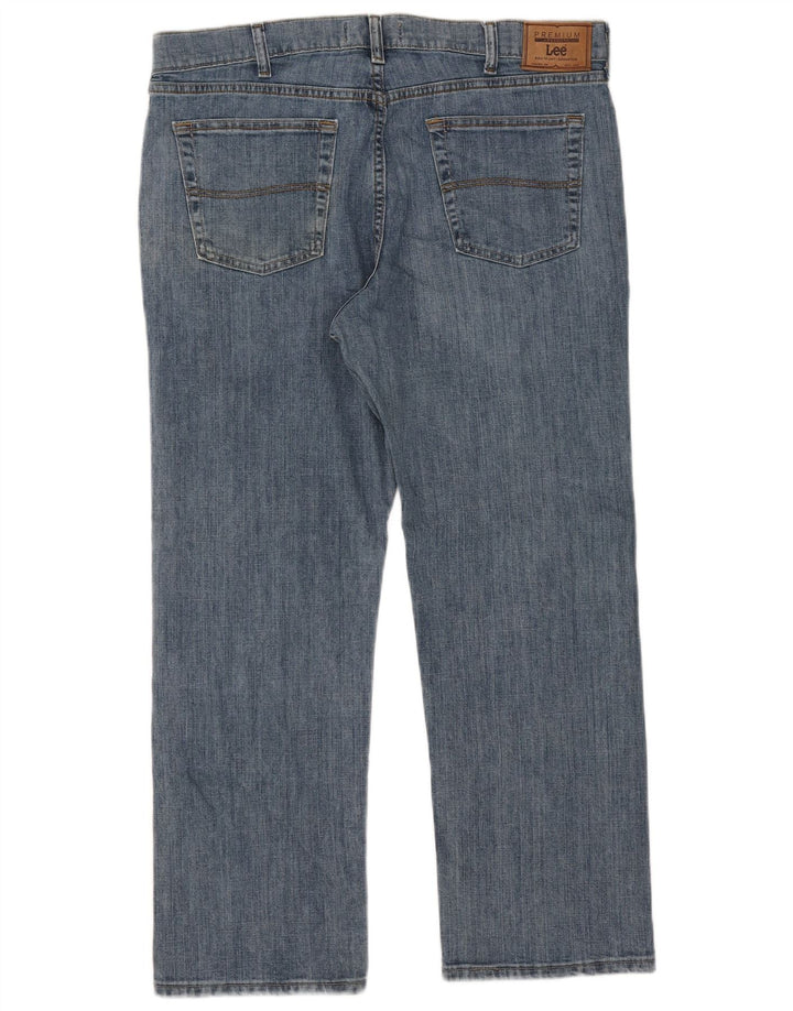 Lee Mens Straight Jeans W38 L29 Azul Algodão