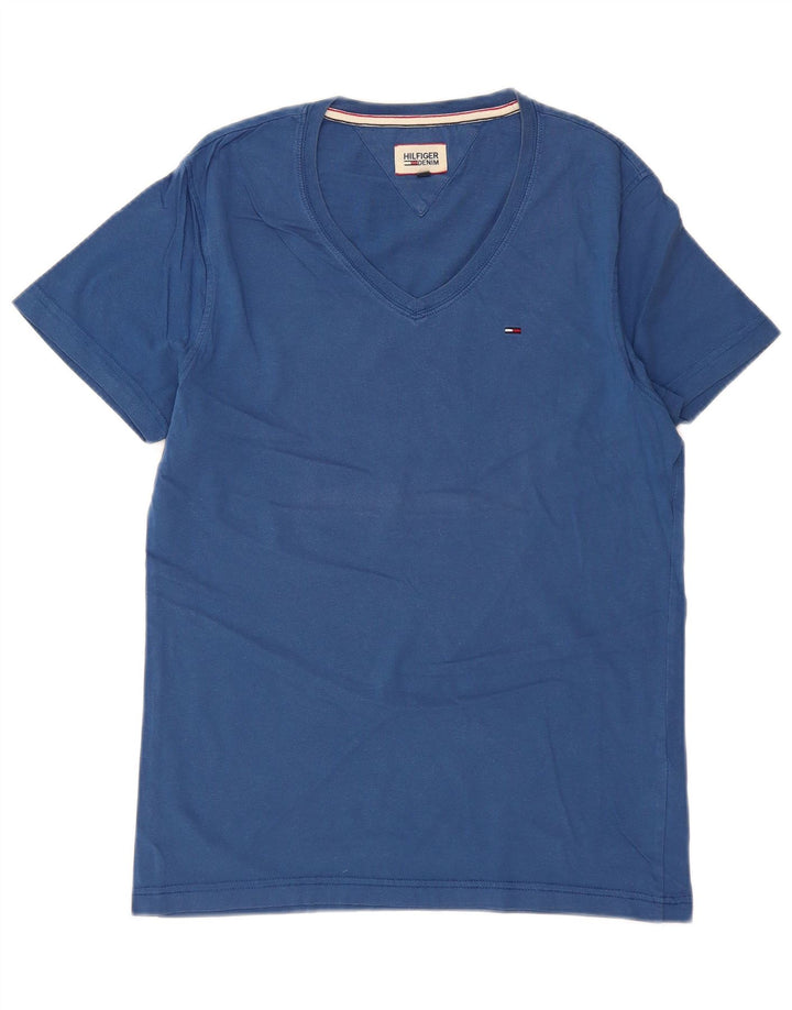Camiseta masculina TOMMY HILFIGER de algodão azul médio