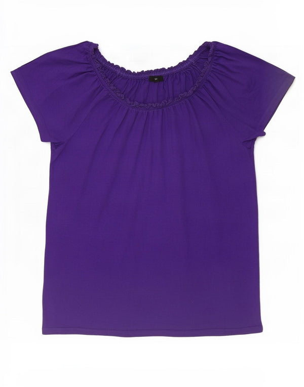 Blusa feminina M&Co UK 14 viscose roxa média