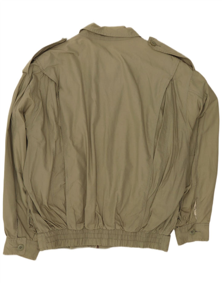 Jaqueta militar masculina vintage IT 50 grande algodão cáqui
