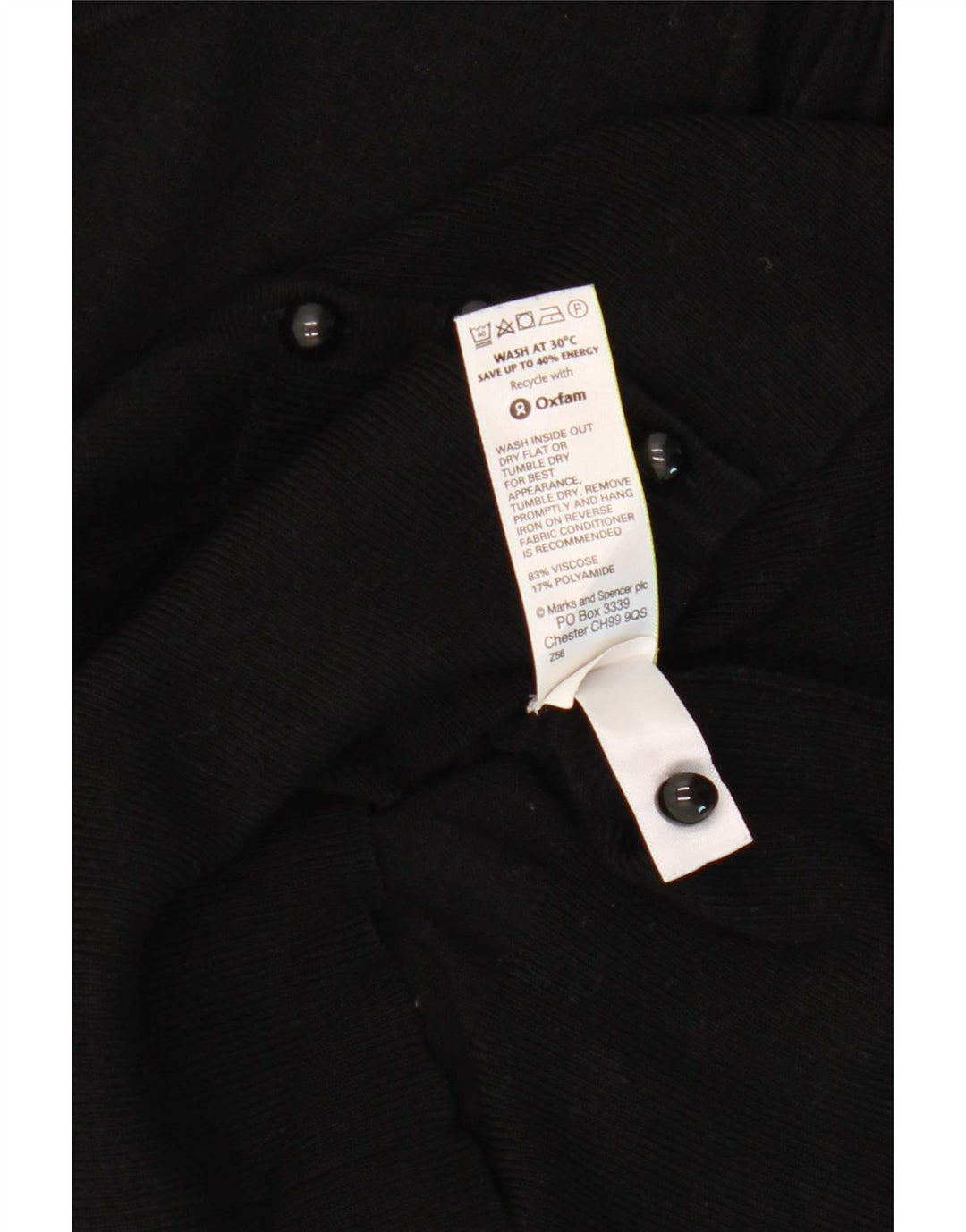 Suéter cardigã feminino Marks & Spencer Reino Unido 16 grande viscose preta