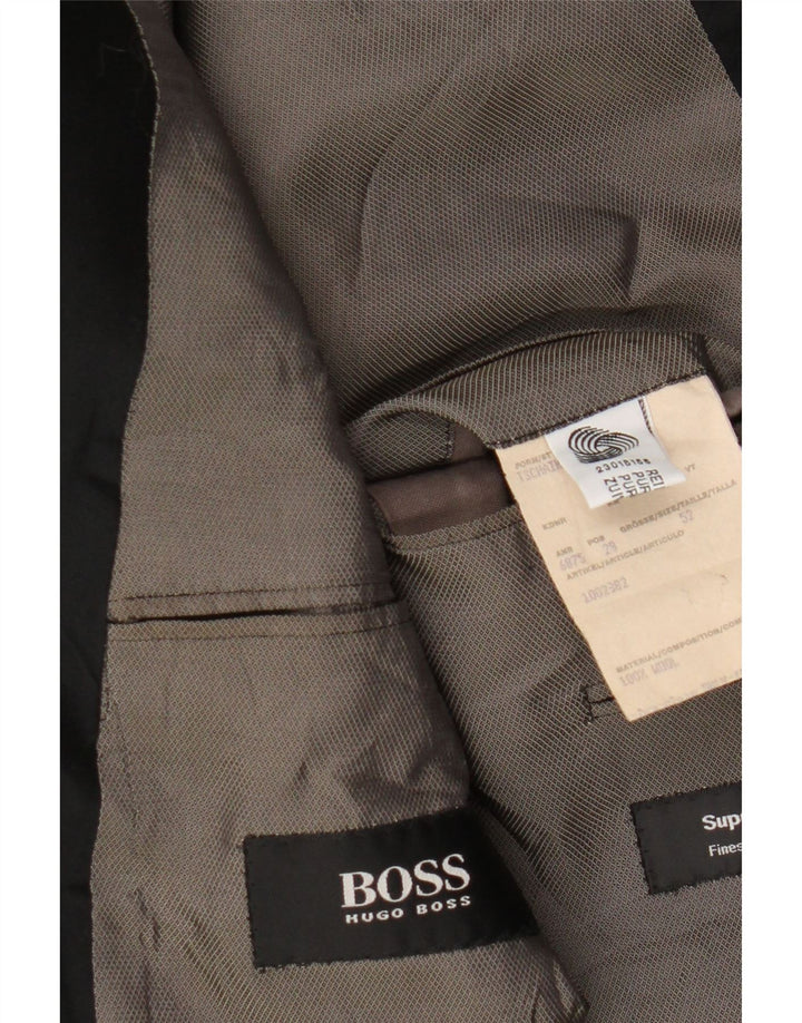 Jaqueta Blazer Masculina Hugo Boss com 1 Botão IT 52 XL Lã Preta