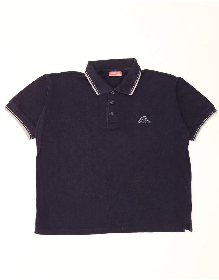 Camisa polo masculina Kappa grande algodão azul marinho