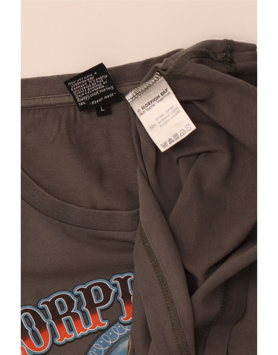 Camiseta gráfica masculina SCORPION BAY grande algodão cinza