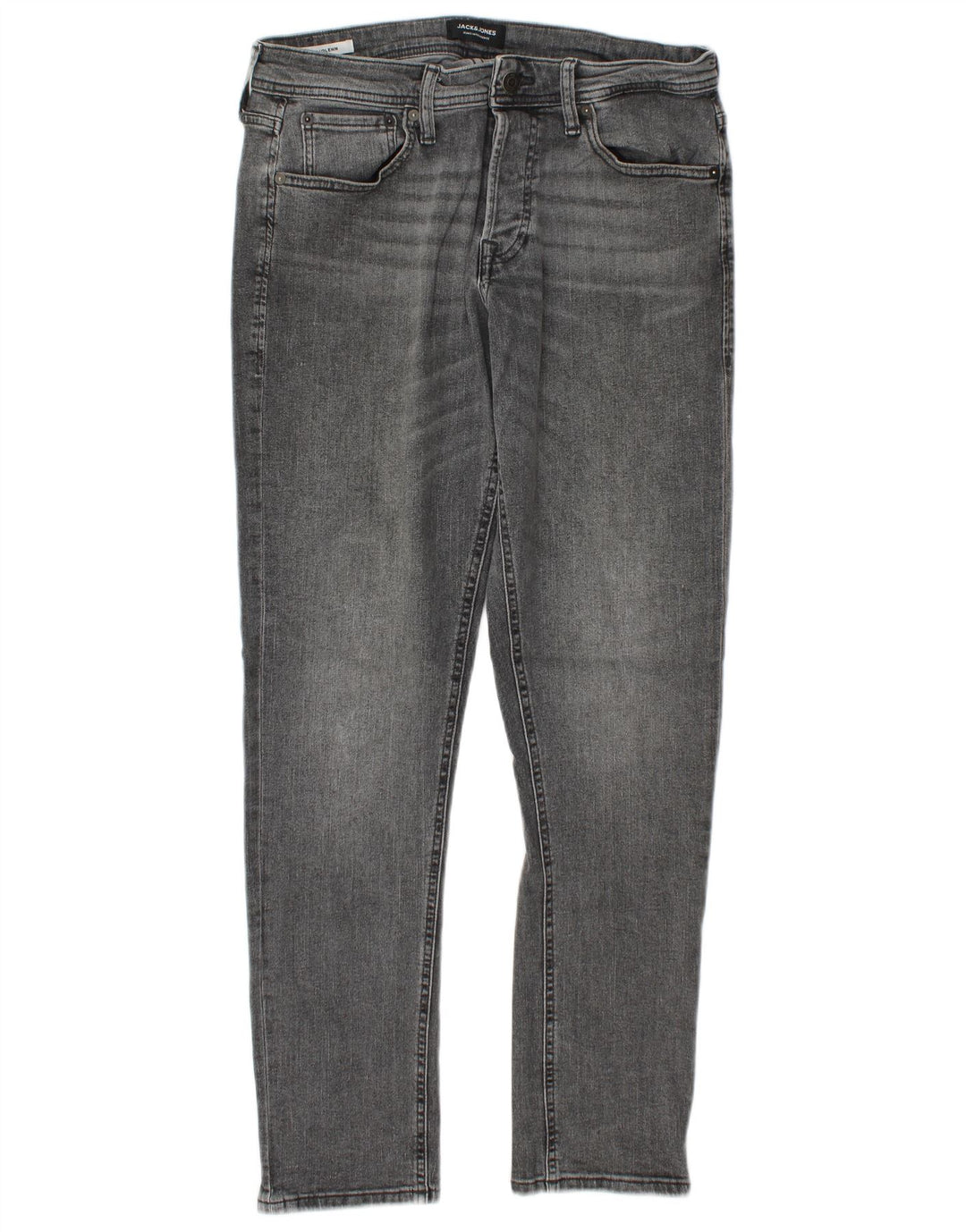 Jack & Jones Masculino GLENN Slim Jeans W32 L32 Cinza Algodão