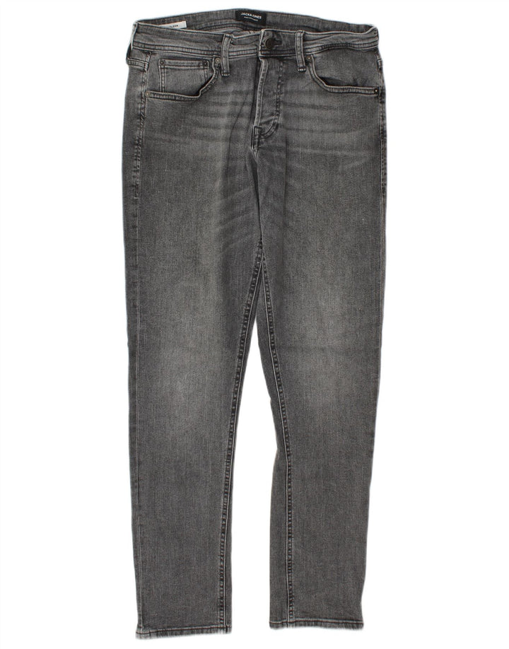 Jack & Jones Masculino GLENN Slim Jeans W32 L32 Cinza Algodão