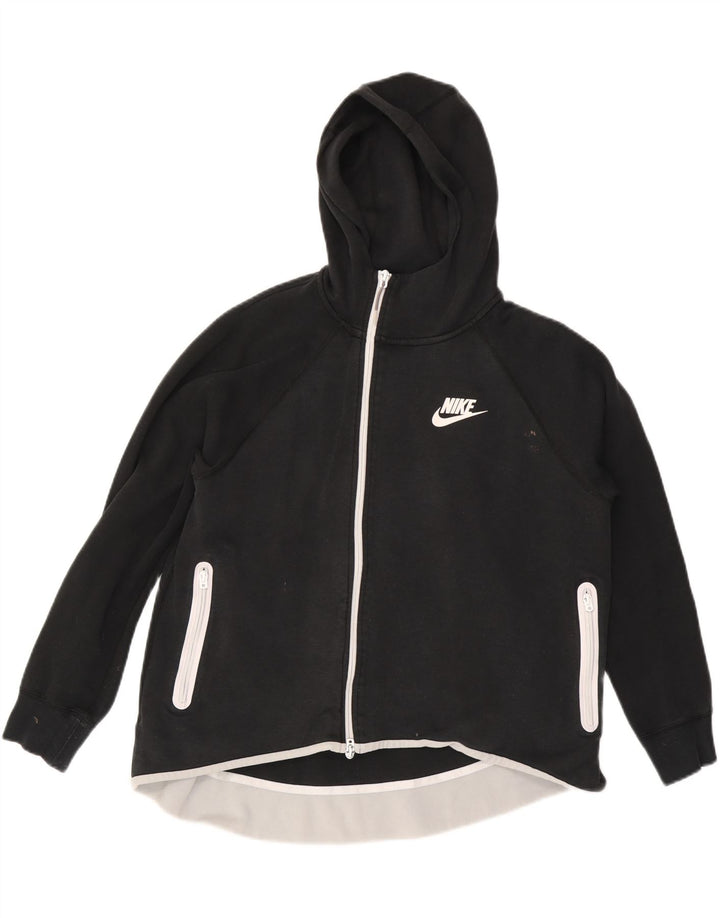 Suéter feminino Nike com capuz e zíper UK 16 grande algodão preto