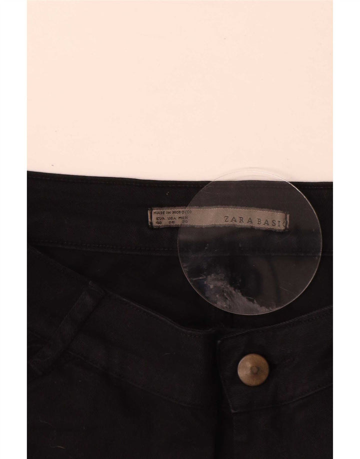 Zara Calça Cargo Feminina Slim EU 40 Médio W30 L30 Algodão Preto