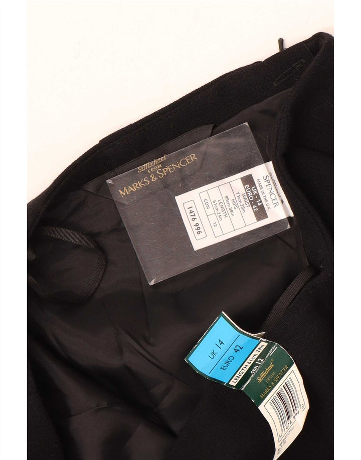 Saia lápis feminina Marks & Spencer Reino Unido 14 médio W28 viscose preta