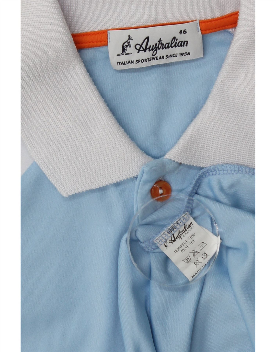 Camisa polo masculina AUSTRALIAN L'ALPINA IT 46 poliéster bloco colorido azul pequeno
