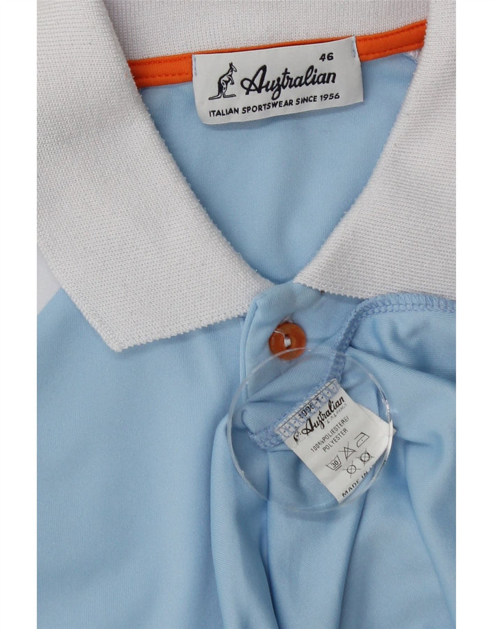 Camisa polo masculina AUSTRALIAN L'ALPINA IT 46 poliéster bloco colorido azul pequeno