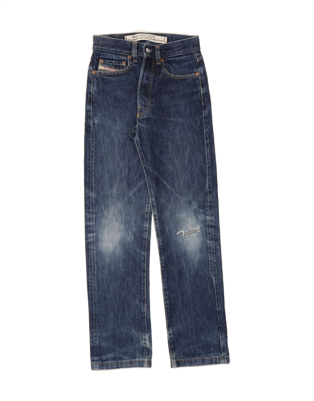 DIESEL Womens Distressed Straight Jeans W26 L29 Blue Cotton Vintage Diesel and Second-Hand Diesel from Messina Hembry 