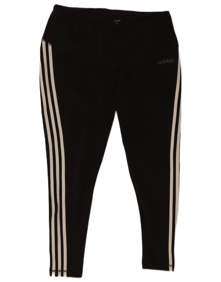 Leggings Adidas Climalite Crop Femininas UK 20/22 XL Preto Poliéster