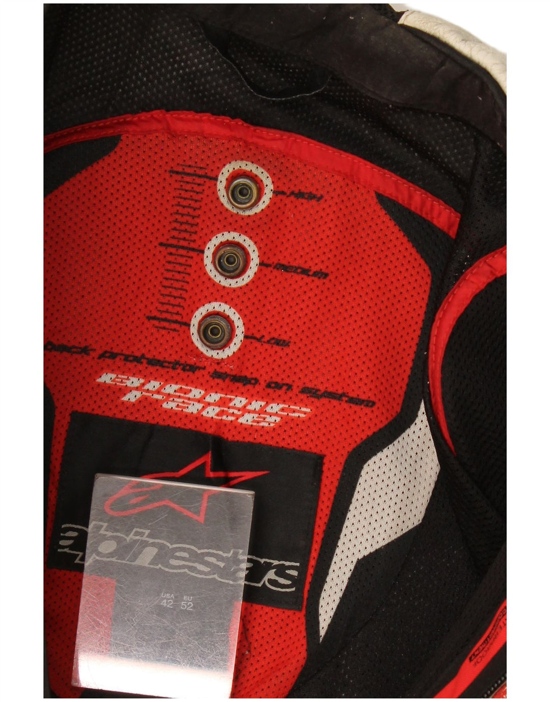Jaqueta masculina Alpinestars Graphic Racer tamanho 52 grande bloco colorido branco