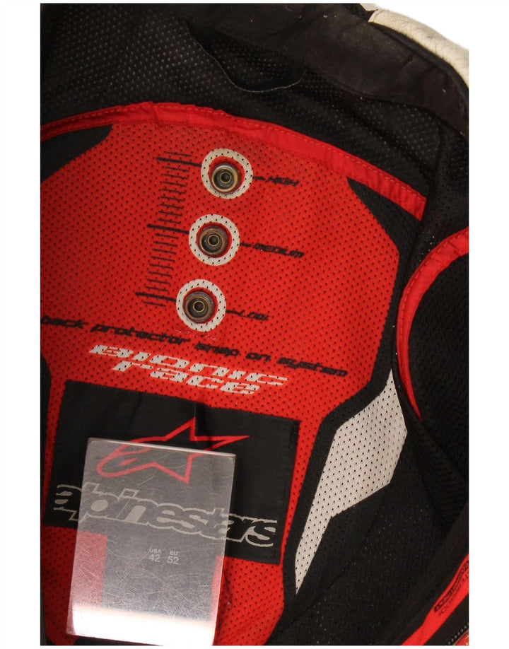 Jaqueta masculina Alpinestars Graphic Racer tamanho 52 grande bloco colorido branco