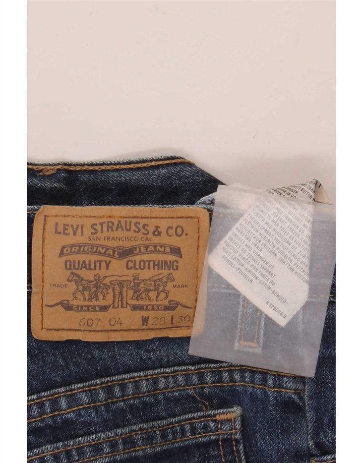 Levi's Masculino 607 Straight Jeans W28 L30 Azul Algodão