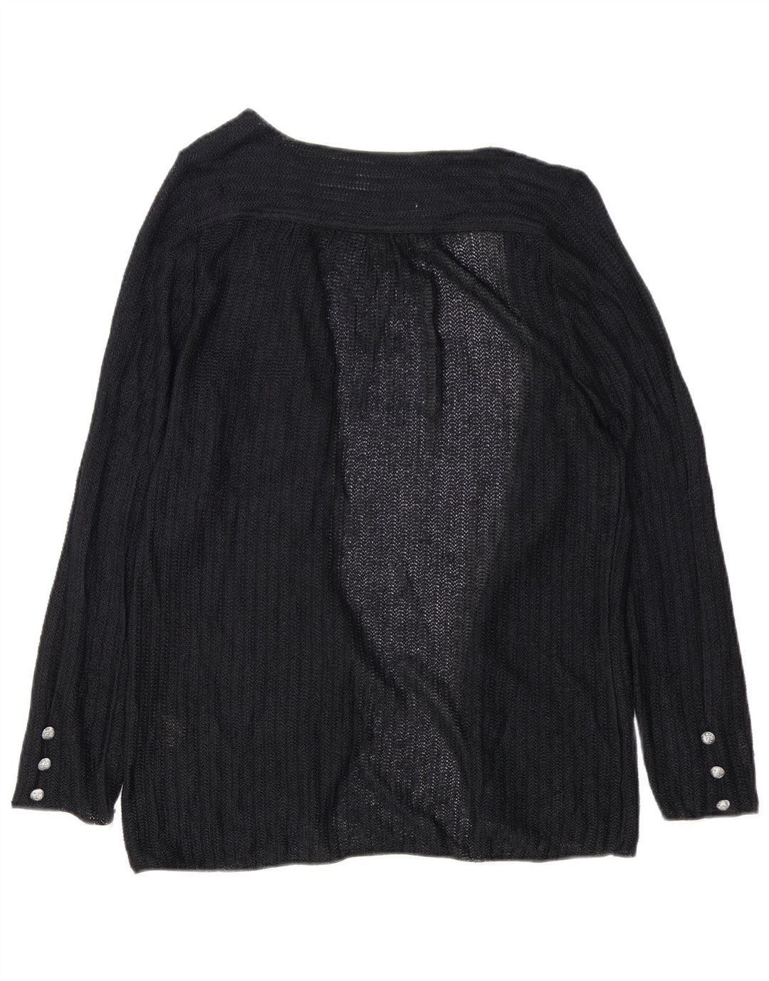 Suéter cardigã aberto feminino vintage UE 40 viscose preta média
