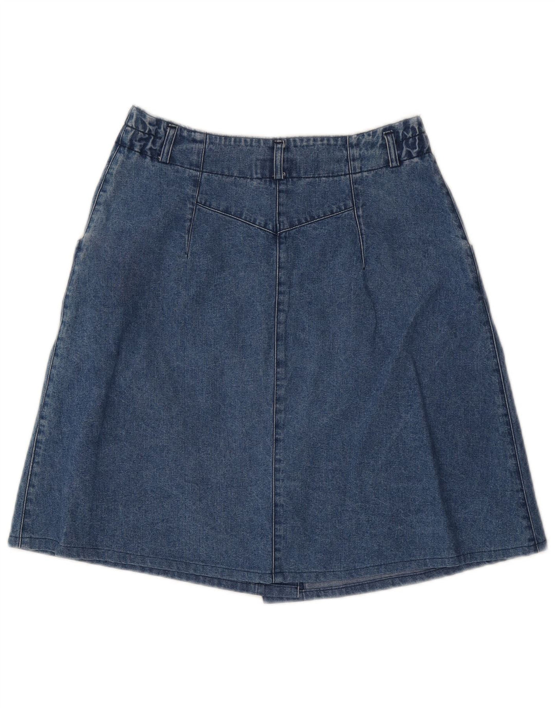 Saia jeans feminina vintage IT 44 médio W28 algodão azul
