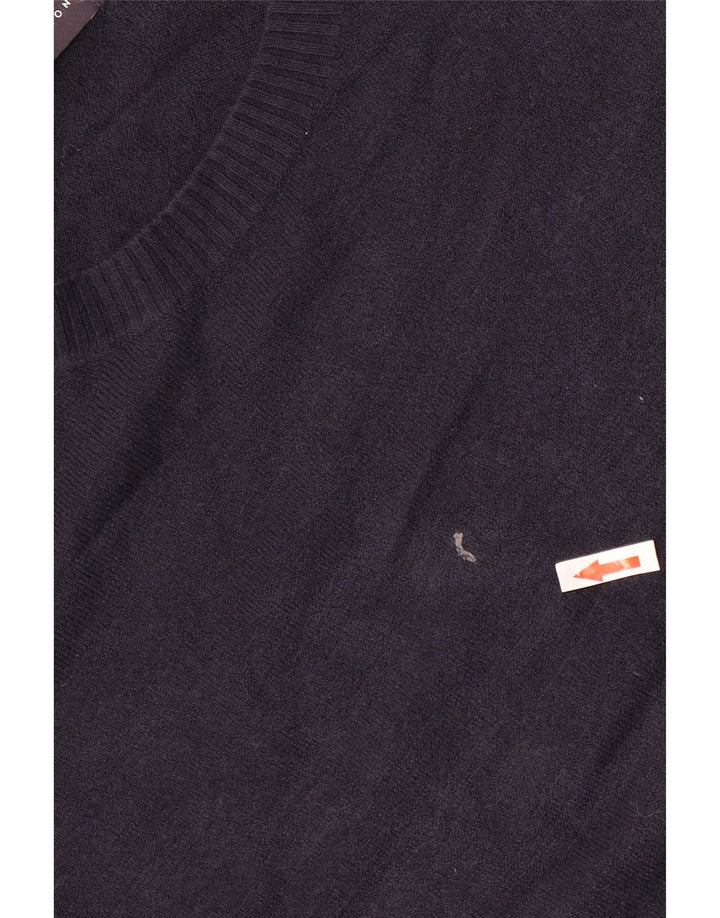 Suéter feminino Marks & Spencer com gola canoa Reino Unido 12 médio azul marinho
