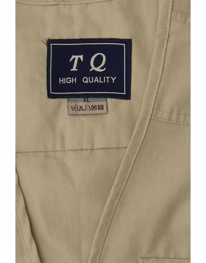 Colete utilitário masculino vintage UK 42 XL poliéster bege