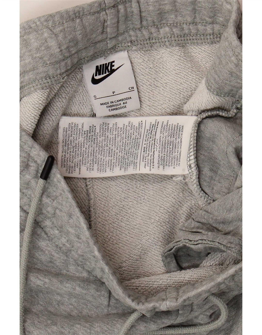 Calça de treino masculina Nike joggers pequeno algodão cinza