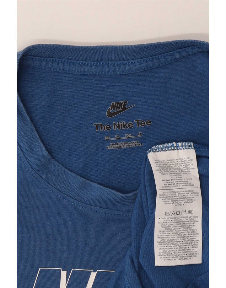 Camiseta Nike masculina gráfica Top XS azul algodão