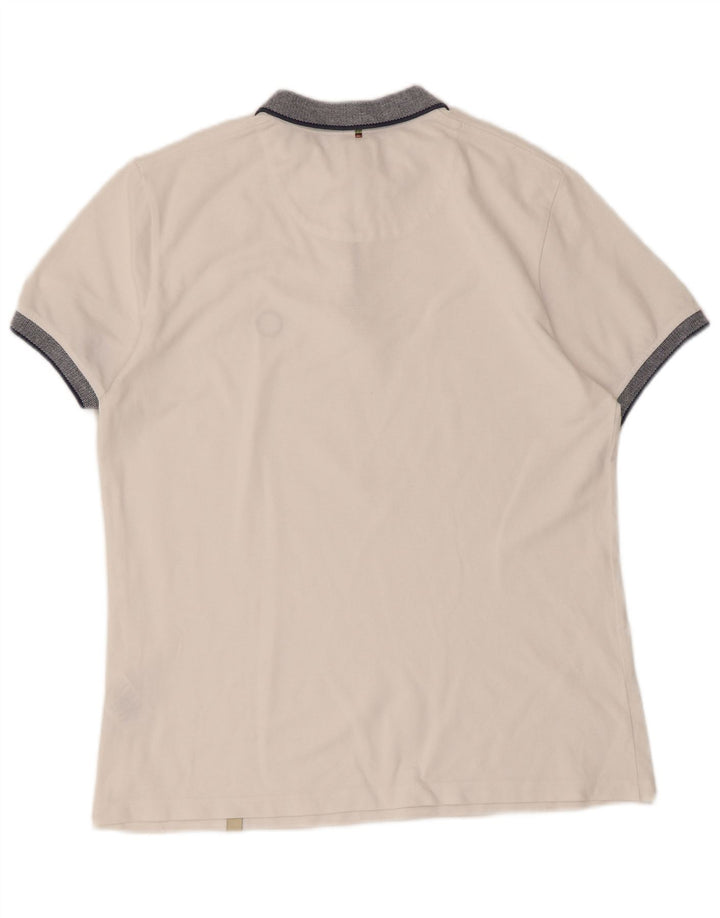 Camisa pólo de rugby masculina Pretty Green de algodão branco médio