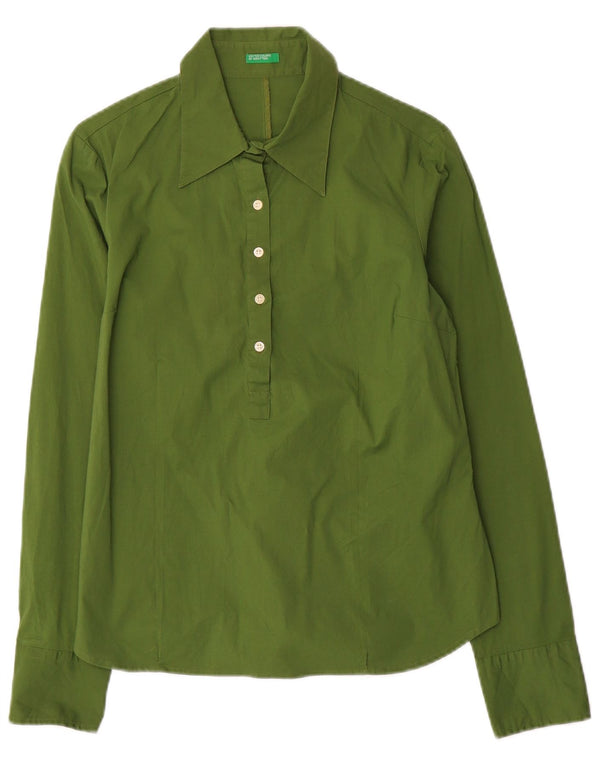 Pulôver feminino Benetton UK 12 algodão verde médio