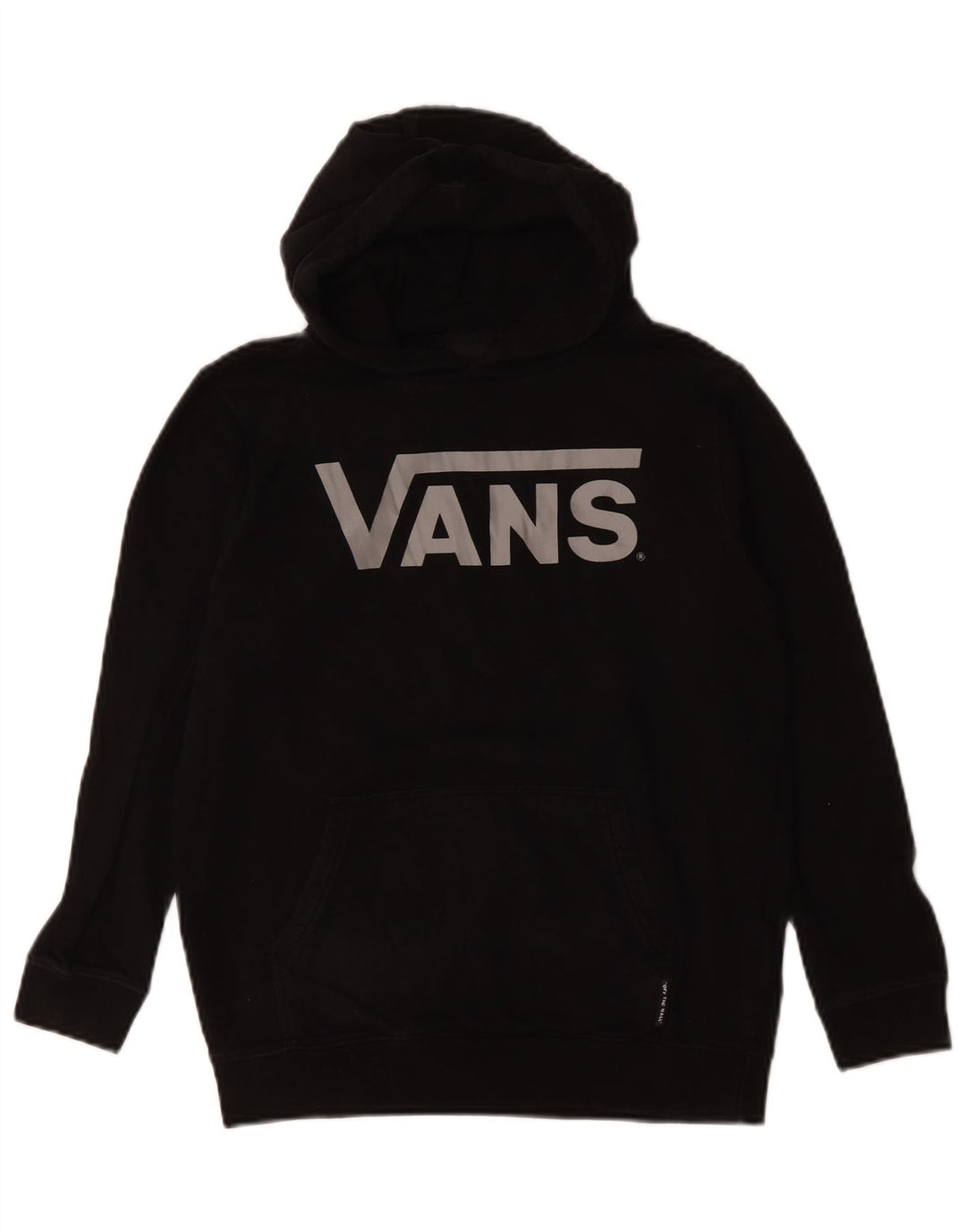 VANS feminino gráfico moletom com capuz UK 12 médio algodão preto