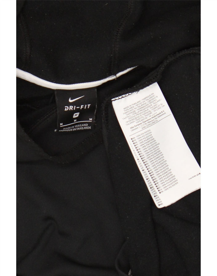 Top Nike masculino Dri Fit com capuz manga comprida médio preto colorblock poliéster
