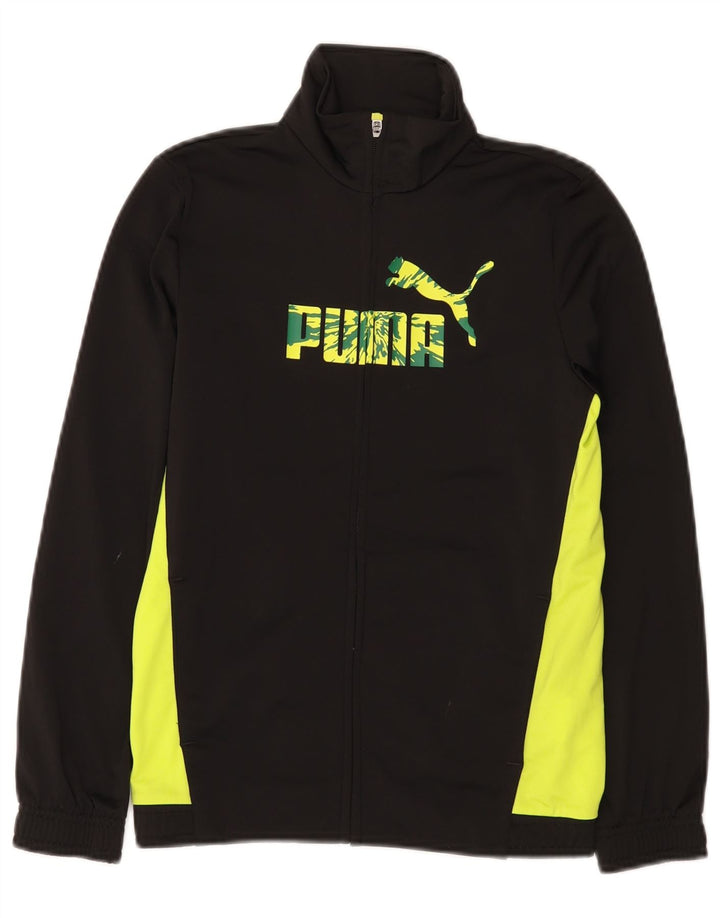 Jaqueta Puma Boys Graphic Tracksuit Top 11-12 Anos Preto Colorblock