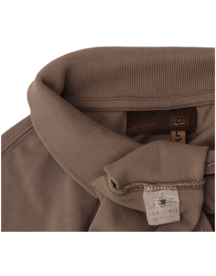 Camisa polo masculina Gas grande algodão cinza