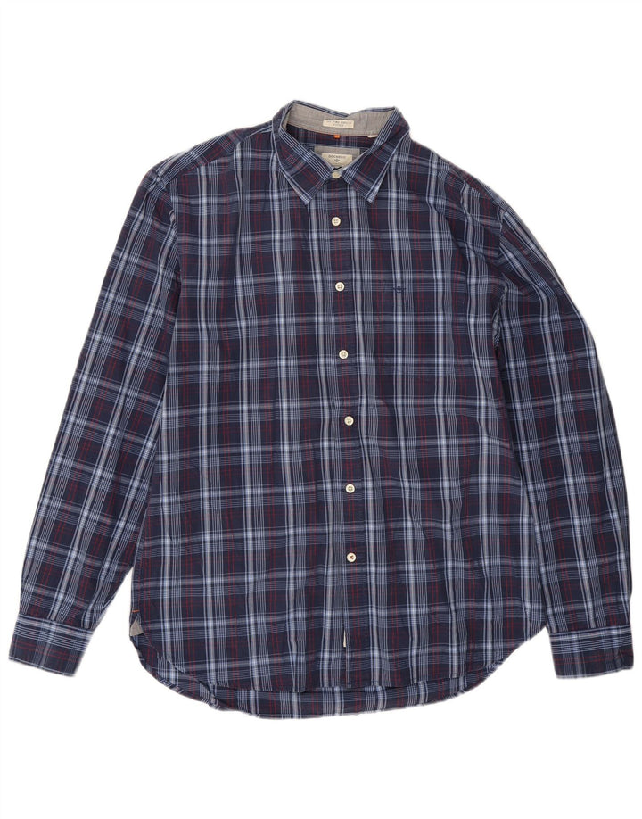 Camisa masculina Dockers justa grande xadrez azul marinho