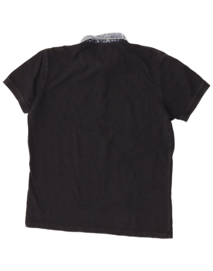 Camisa polo masculina de rugby Diesel 2XL algodão preto
