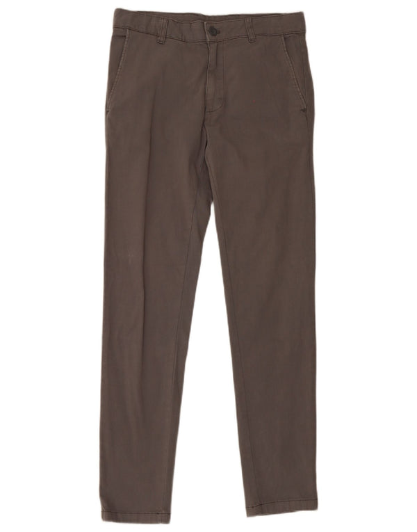 Zara Mens Slim Chino Calças EU 38 Pequeno W30 L30 Algodão Cinza