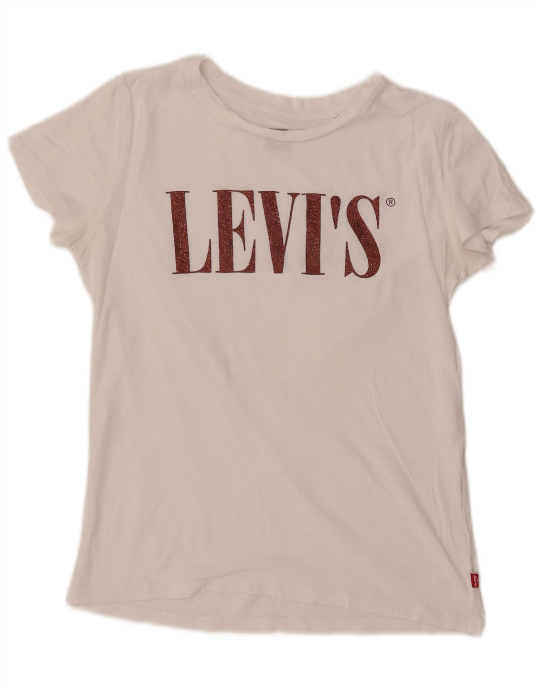 Camiseta feminina gráfica LEVI'S UK 10 pequena branca