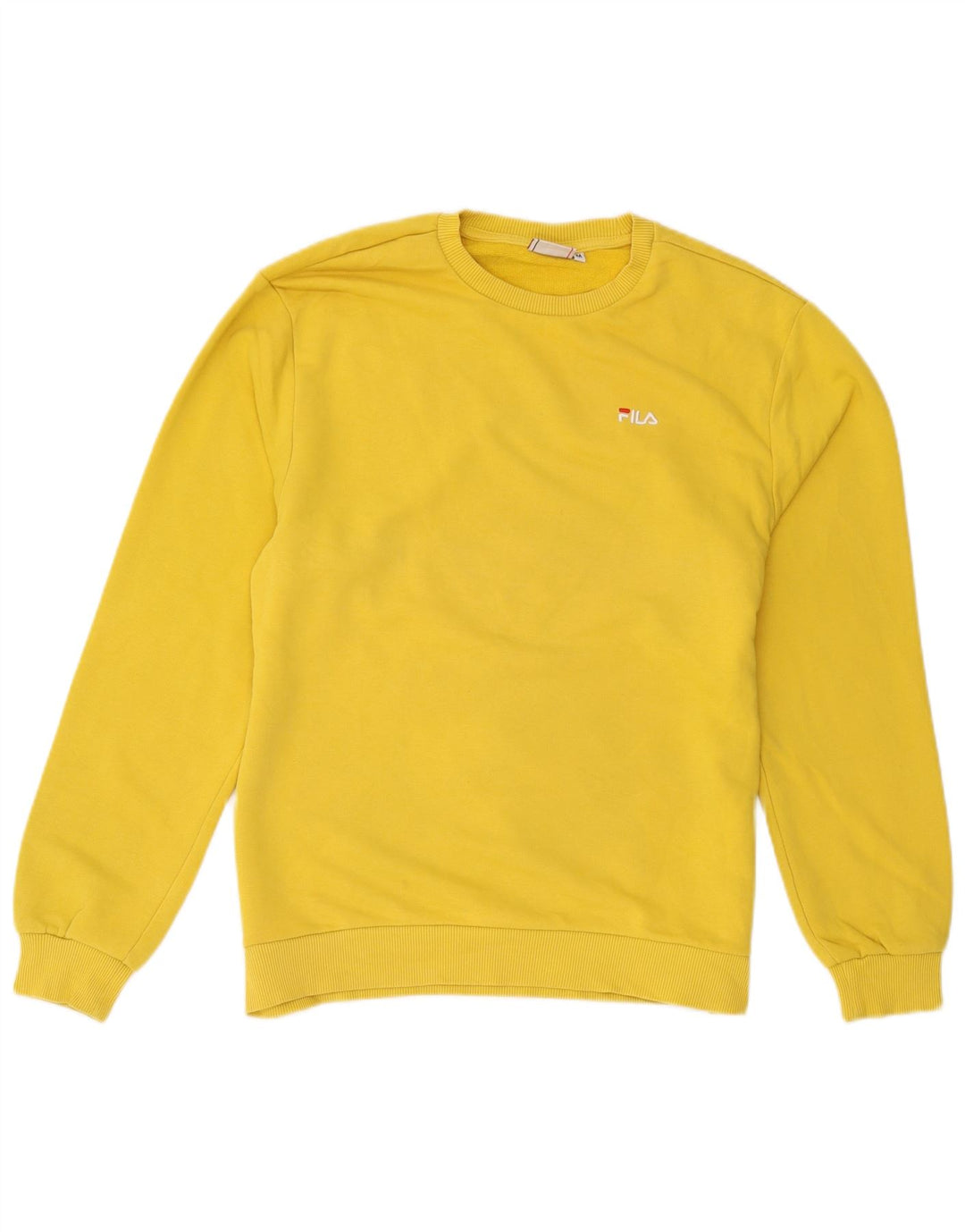 Fila moletom masculino jumper médio algodão amarelo
