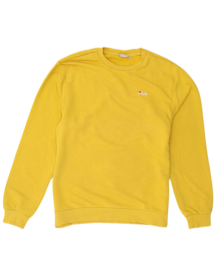 Fila moletom masculino jumper médio algodão amarelo