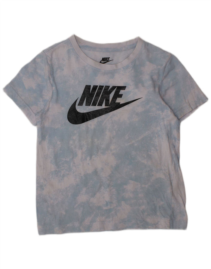 Camiseta gráfica masculina NIKE Top 6-7 anos grande azul tie-dye