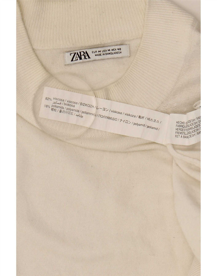 Zara Suéter masculino com gola redonda, viscose branca média