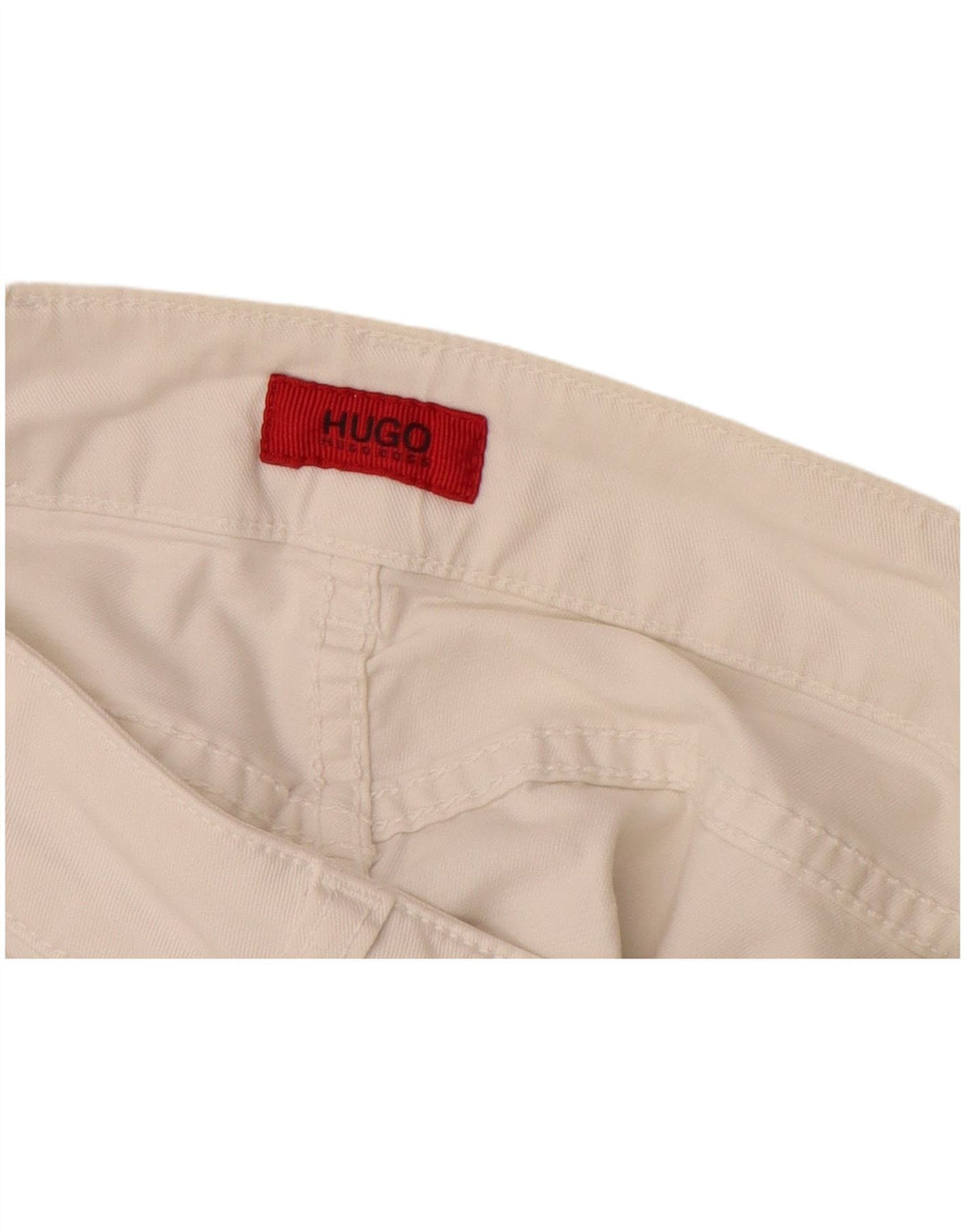 Calça feminina reta casual HUGO BOSS W26 L34 algodão branco