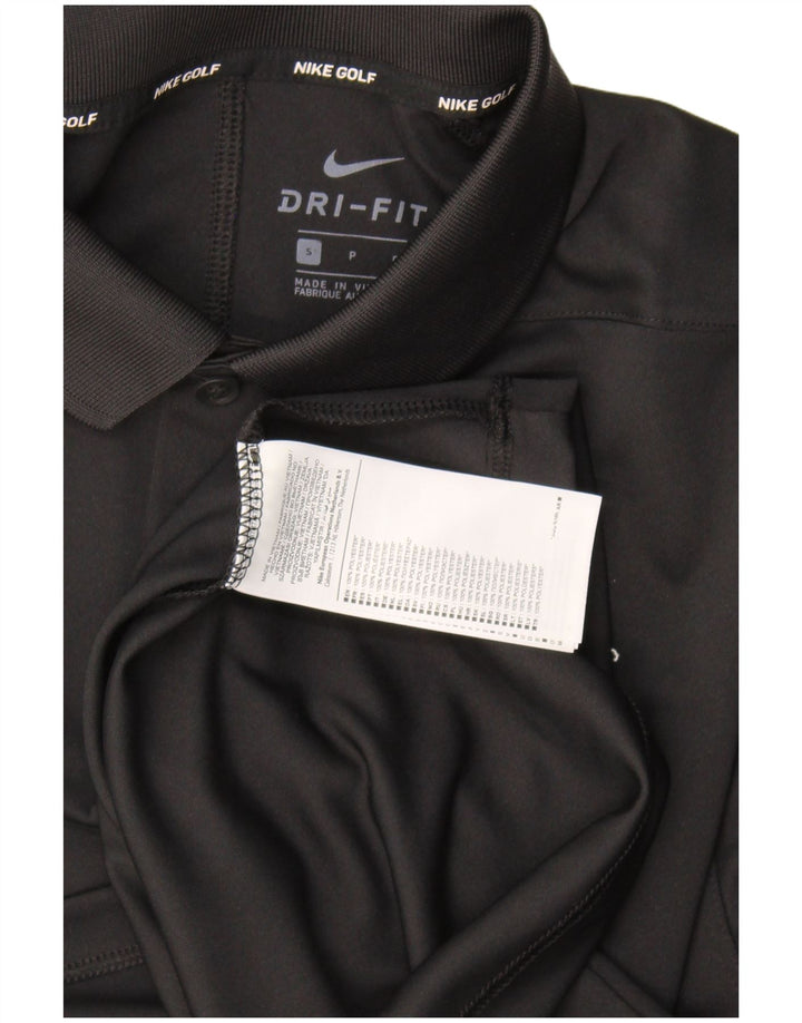 Camisa polo masculina Nike Dri Fit Graphic pequena preta poliéster