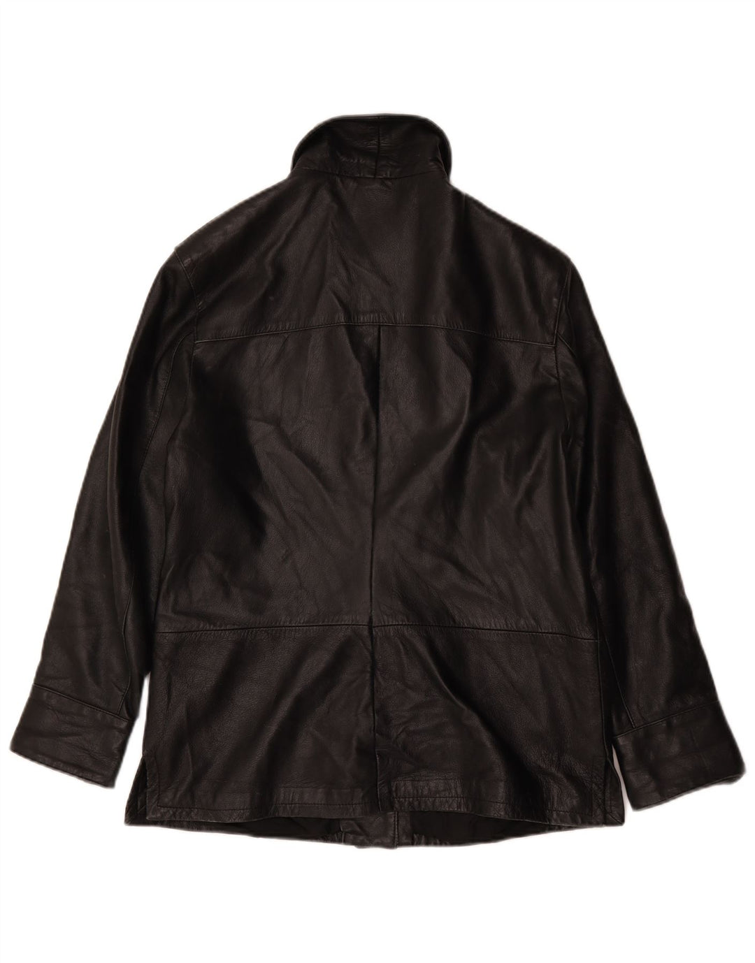 Jaqueta de couro feminina vintage IT 46 grande preta