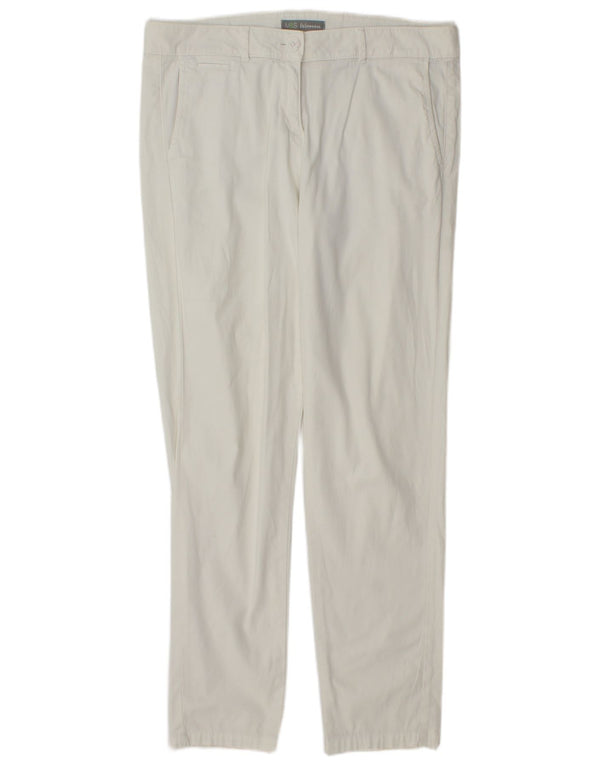 Calça Chino Feminina Marks & Spencer Slim UK 12 Médio W32 L30 Branco