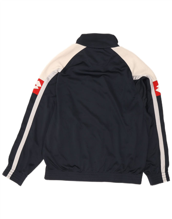 LOTTO Jaqueta masculina de agasalho gráfico XL azul marinho colorblock poliéster