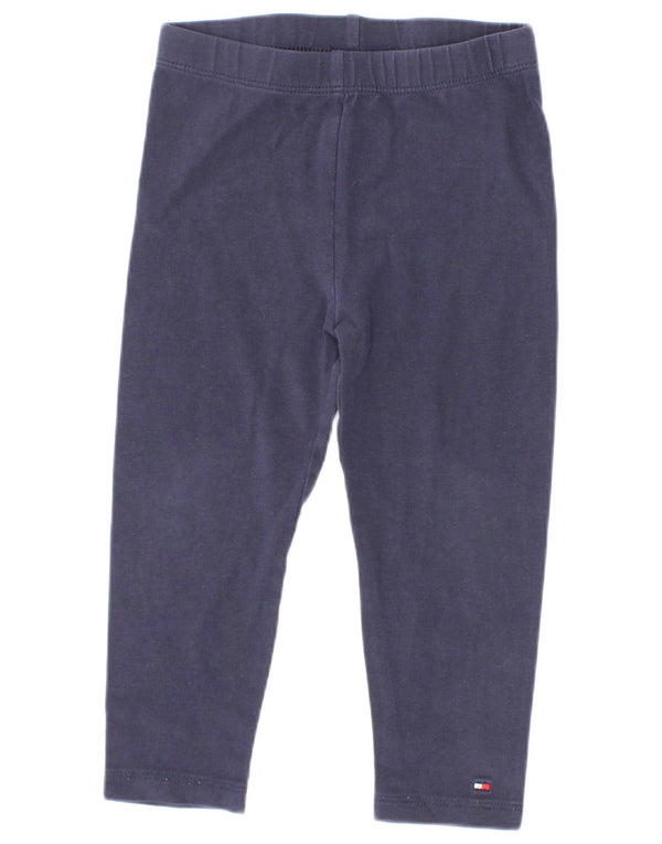 Leggings Tommy Hilfiger para bebé menina 18-24 meses algodão azul marinho